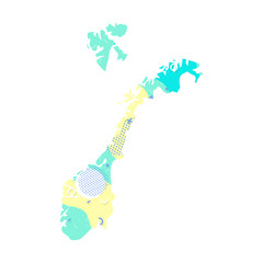 Norway country memphis pattern of Europe, European map illustration, vector isolated on white background, country