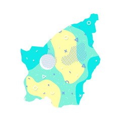 San Marino country memphis pattern of Europe, European map illustration, vector isolated on white background, country