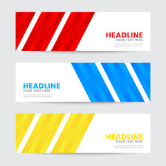 Set of Abstract Colorful Modern Geometric Banners Premium Template. Vector Illustration. Promotional design for banner, cover, web, poster, or any media.  Anyone can use and change this design easily.