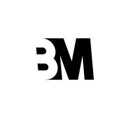 Initial letters Logo black positive/negative space BM
