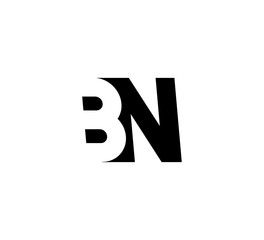 Initial letters Logo black positive/negative space BN