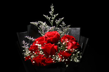 Romance  Red Rose Blooming Flower for Valentine Lover 