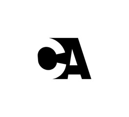 Initial letters Logo black positive/negative space CA