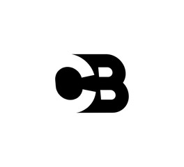 Initial letters Logo black positive/negative space CB