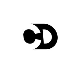 Initial letters Logo black positive/negative space CD