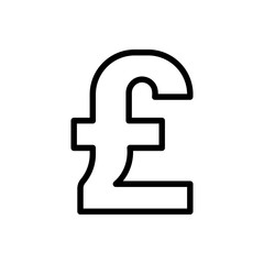 GBP outline icon. Symbol, logo illustration for mobile concept and web design.