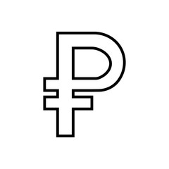 Obraz premium Ruble outline icon isolated. Symbol, logo illustration for mobile concept, web design and games.