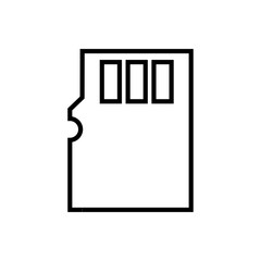 Sd card outline icon isolated. Symbol, logo illustration for mobile concept, web design and games.