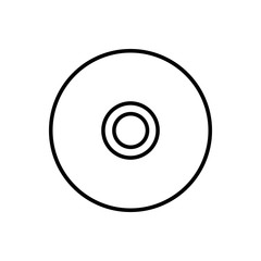 Cd disk outline icon isolated. Symbol, logo illustration for mobile concept, web design and games.