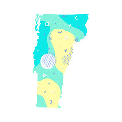 Vermont State Memphis Pattern USA united states of America, country vector illustration, isolated on white background