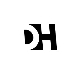 Initial letters Logo black positive/negative space DH