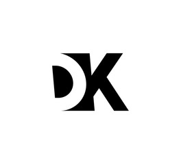 Initial letters Logo black positive/negative space DK