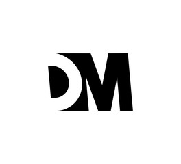 Initial letters Logo black positive/negative space DM