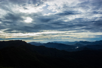 sunset in the mountains