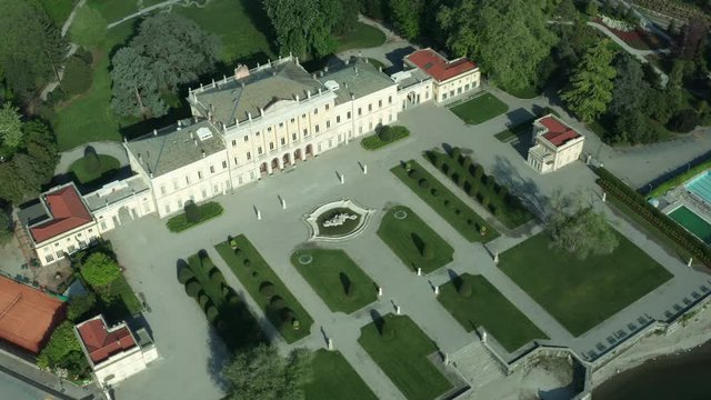 Aerial View of Villa Olmo, on Lake Como, Italy