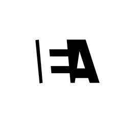 Initial letters Logo black positive/negative space EA