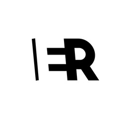 Initial letters Logo black positive/negative space ER