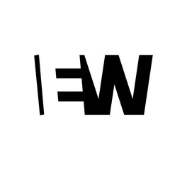 Initial letters Logo black positive/negative space EW