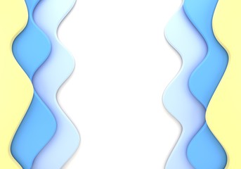 Modern poster template design, with paper waves, 3d