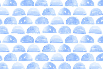 Fototapeta premium Indigo blue watercolor semicircle seamless patterned background vector