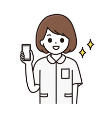 看護師 スマートフォン イラスト