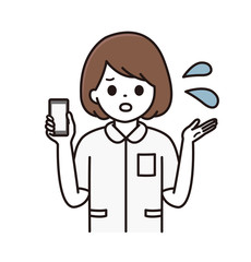 看護師 スマートフォン イラスト