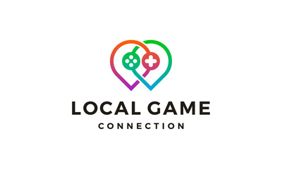 local game connection logo design concept