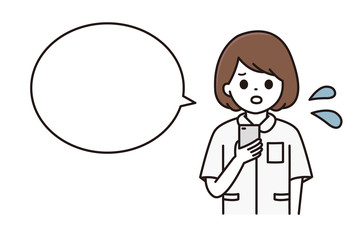 看護師 スマートフォン 吹き出し イラスト