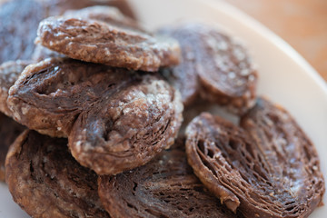 Close-up of Chocolate chip cookies on the table.