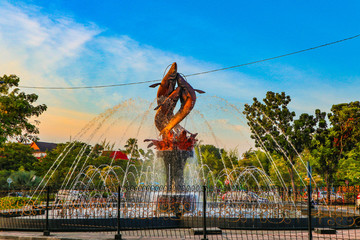 monument fish patin at pekanbaru riau