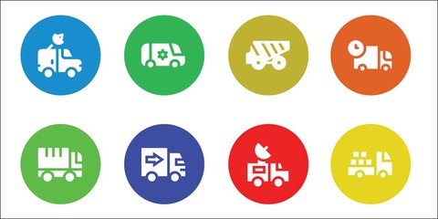 Modern Simple Set of lorry Vector filled Icons