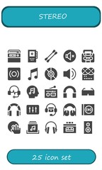 Modern Simple Set of stereo Vector filled Icons