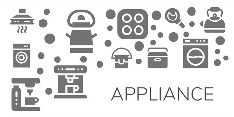 Modern Simple Set of appliance Vector filled Icons