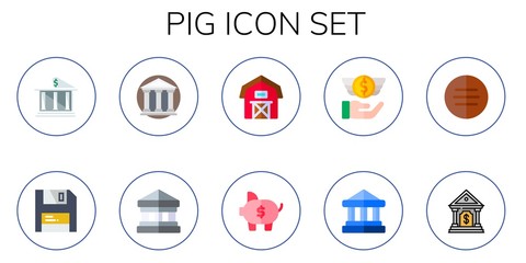 Modern Simple Set of pig Vector flat Icons