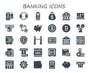 Modern Simple Set of banking Vector filled Icons