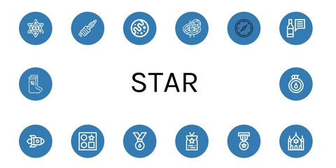 star simple icons set