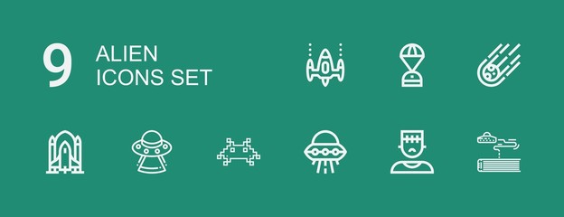 Editable 9 alien icons for web and mobile