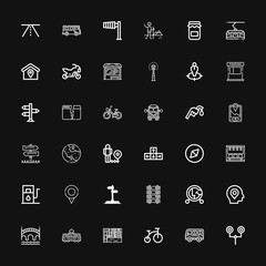 Editable 36 road icons for web and mobile