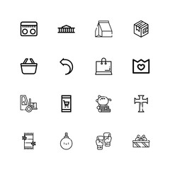 Editable 16 box icons for web and mobile
