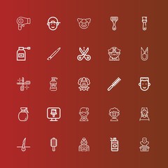 Editable 25 hair icons for web and mobile
