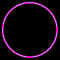 An abstract neon pink and blue circular shape background image.