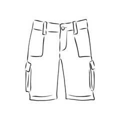 Vector illustration of shorts. Casual clothes. shorts, vector sketch illustration