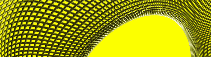 3d ILLUSTRATION, of yellow abstract mesh design background, triangular texture, wide panoramic for wallpaper, 3d yellow background mesh and net design
