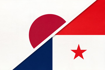 Japan and Panama, symbol of two national flags. Relationship between Asian and American countries.
