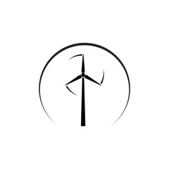 Windmill icon on white background