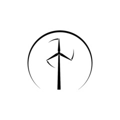 Windmill icon on white background