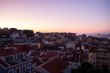 Morning summer dawn in Lisbon