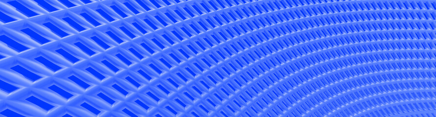 3d ILLUSTRATION, of blue abstract mesh design background, triangular texture, wide panoramic for wallpaper, 3d blue background mesh and net design