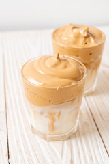 Iced Dalgona Coffee, a trendy fluffy creamy whipped coffee