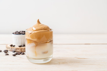 Iced Dalgona Coffee, a trendy fluffy creamy whipped coffee